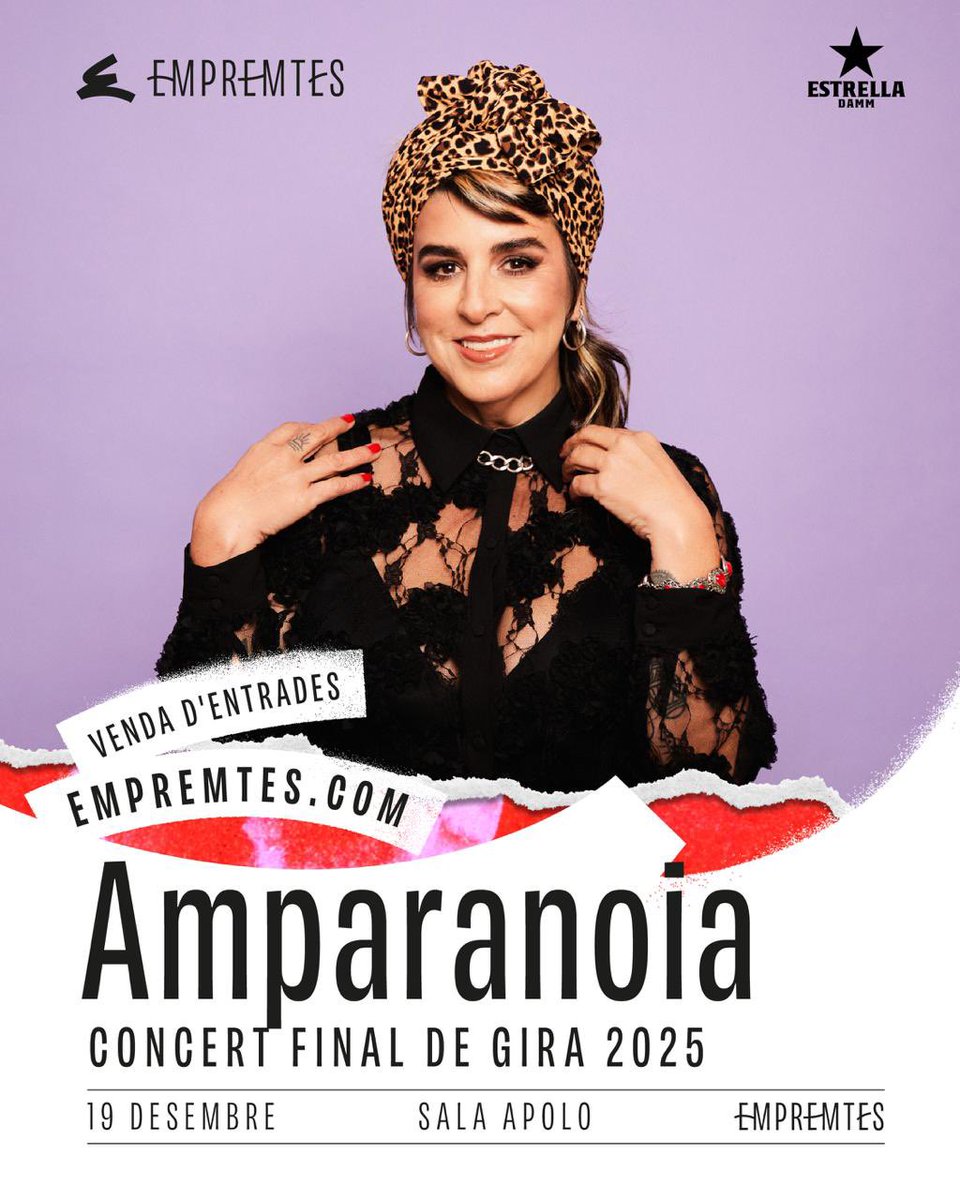 Barcelona!! Este año nuestro fin de gira será el 19 de diciembre en la Sala Apolo!! 👏🏻❤️🎶

Entradas ya a la venta!! 🎫
empremtes.com/es/artistas/am…

#Tour2025