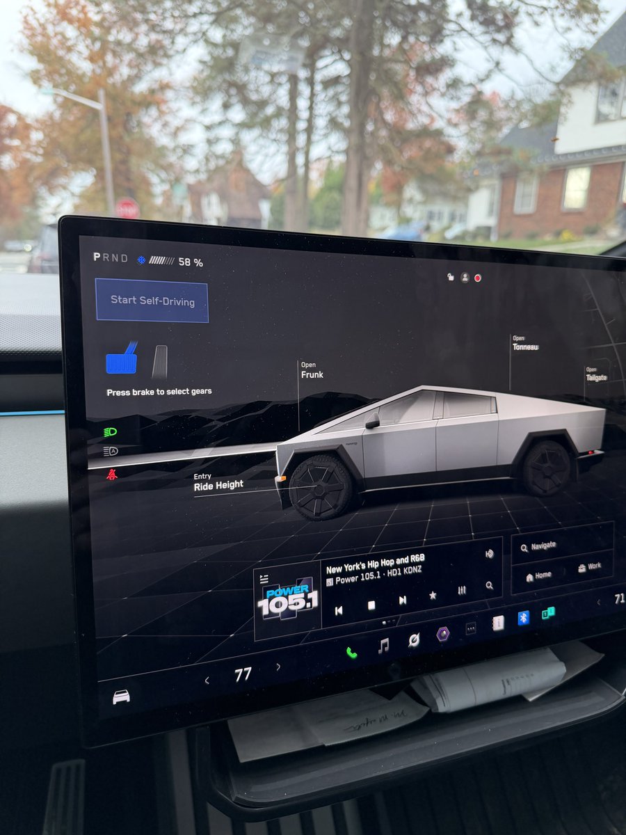 Just got the update !  Cybertruck has self driving from park !!! 🫣<a href="/cybertruck/">Cybertruck</a> <a href="/elonmusk/">Elon Musk</a>