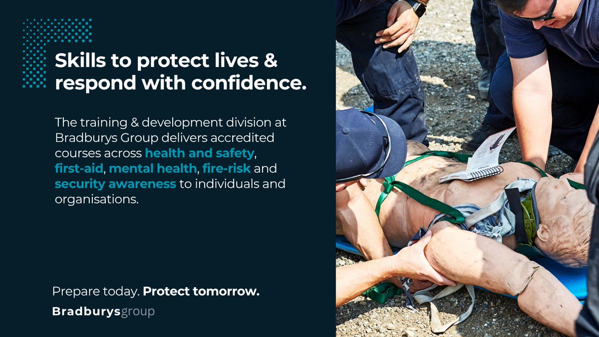 Respond, protect and lead. Our Training &amp; Development division delivers accredited courses across health and safety, first-aid, mental health, fire-risk and security awareness for individuals and organisations.

Learn more: bradburysgroup.com/our-divisions/…

#OperationalReadiness