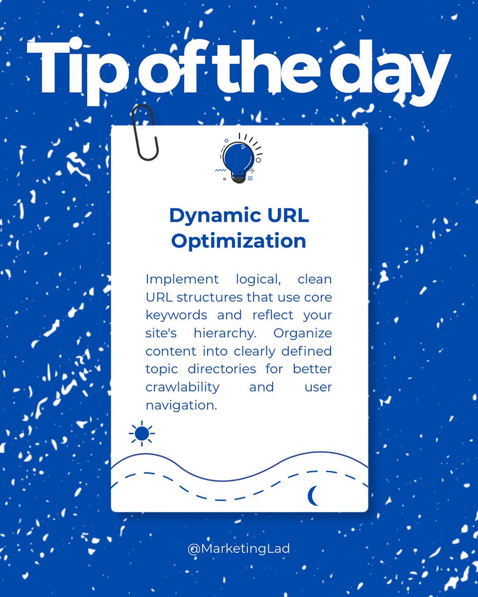 marketing_lad's tweet image. 🚀 Optimize your URLs, optimize your reach!
Clean and structured URLs boost crawlability, SEO, and user experience. .
.
.
.
.
#SEOTips #MarketingLad