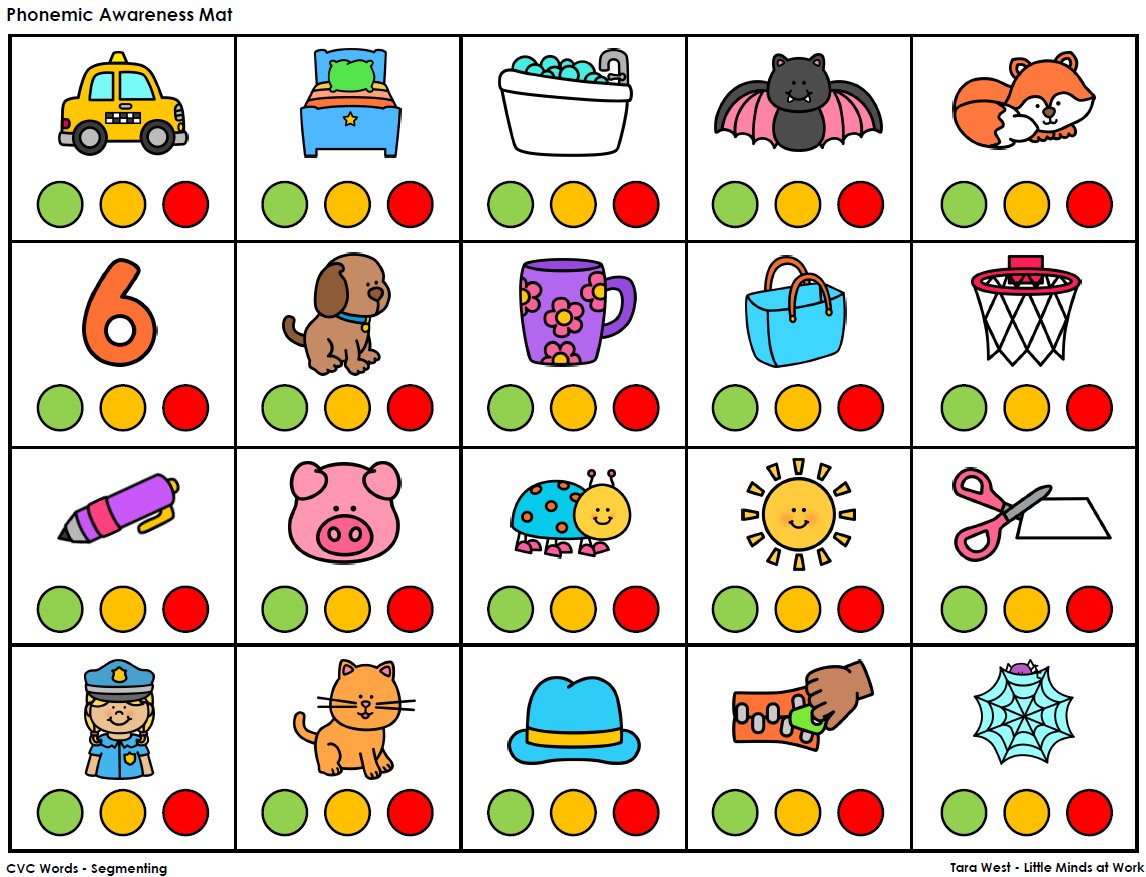 DPCDSB_SLP's tweet image. This 🟩🟨🟥 CVC set from Tara West is a great tool for practicing segmenting, blending, and decoding with our early readers 🙌 Perfect for small group work or home practice to support phonemic awareness and early reading skills 📚 Check out her website for the full copy #SLPTips