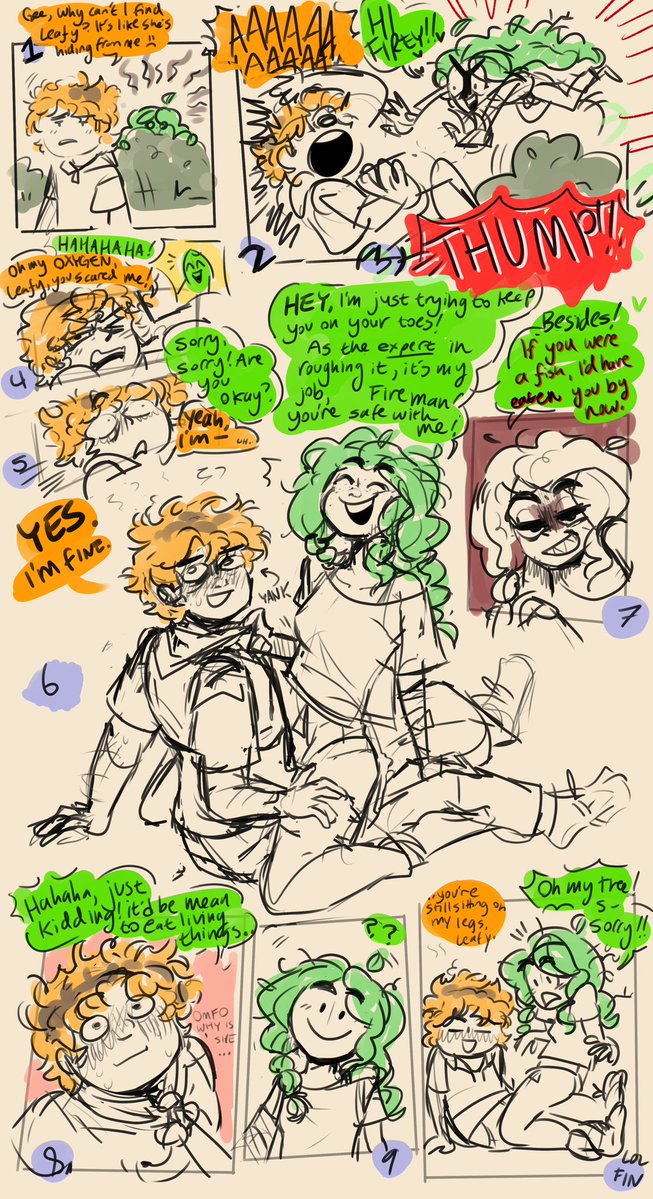 spicedhoney0's tweet image. It makes me sad Leafy burns on contact with Firey because she seems like such a tackle hugger. #fireafy