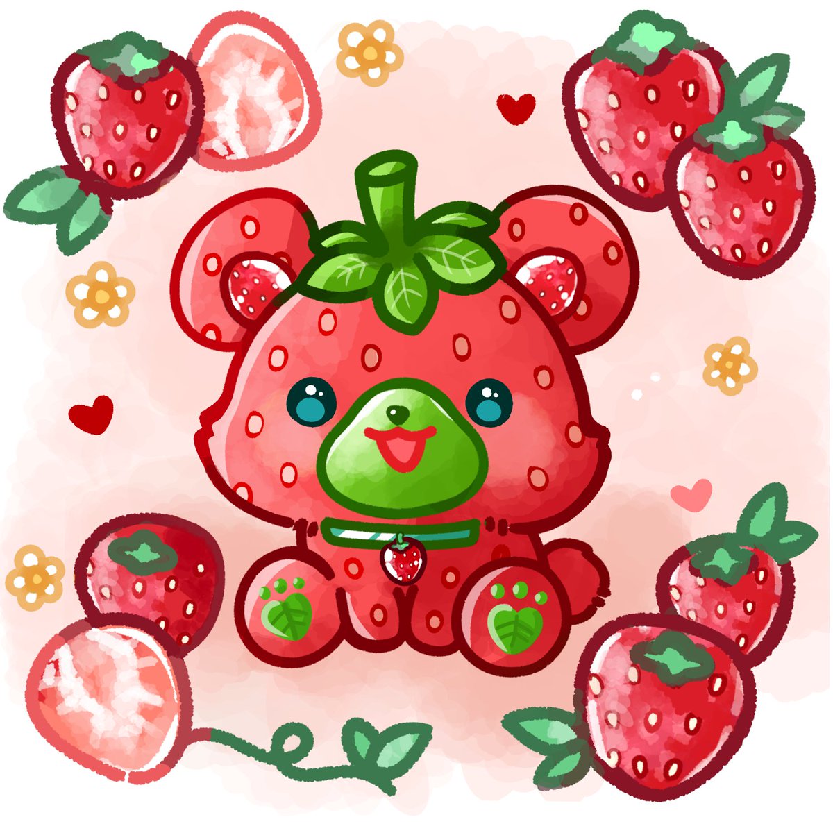 Briefly crawling out of my hibernation to share this ADORABLE art by <a href="/Cheriibeans/">Cheri.exe ⏻ cms closed 🤍</a>! 
Like, PLEASE!! HOW CAN I BE THIS CUTE?? Especially during winter hibernation season 😆 
Anyhoo, I gotta get back to my den, but I hope to emerge fully soon! 🍓🐻
#strawbeart #VGenComm #strawberry