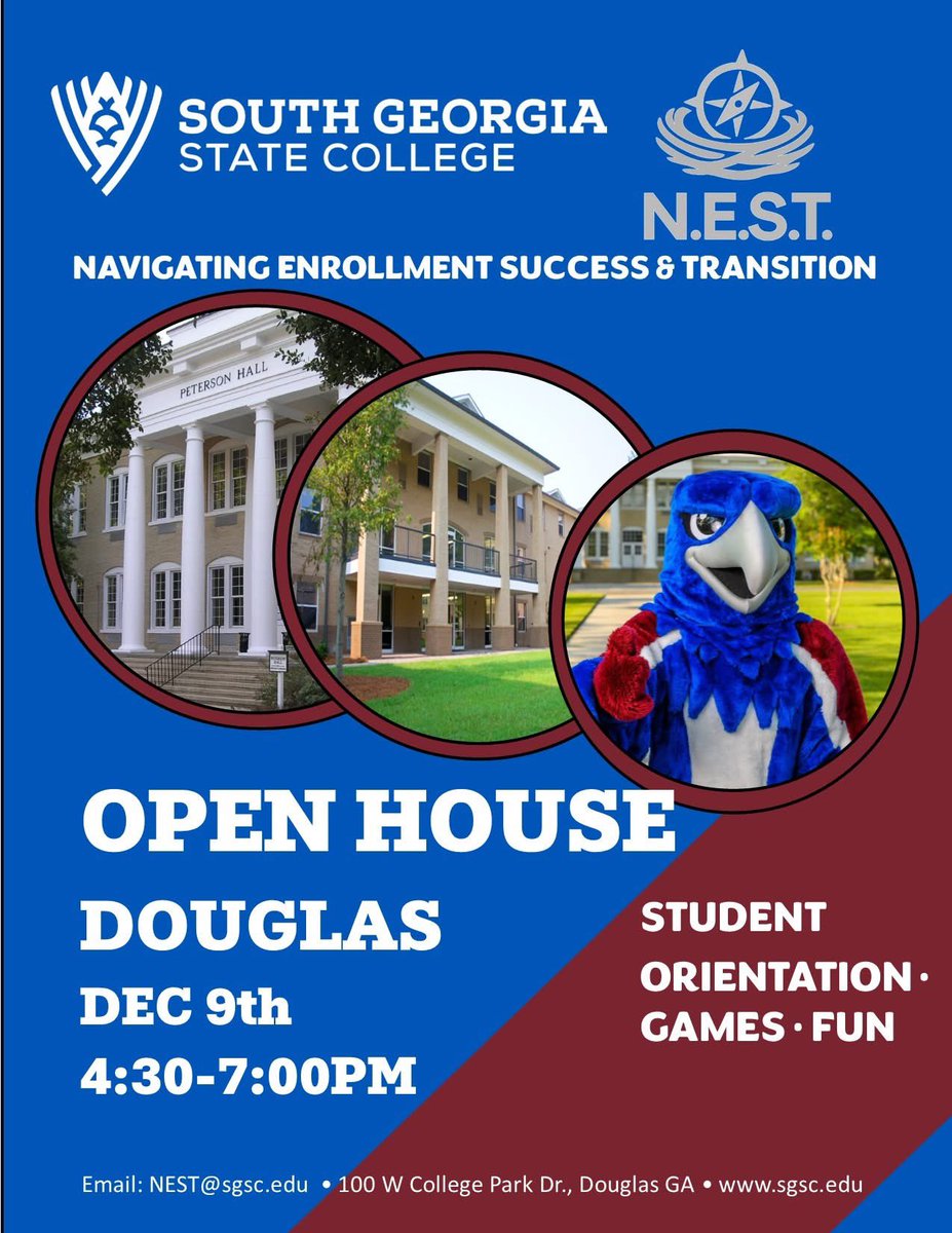 For more information, email us at nest@sgsc.edu