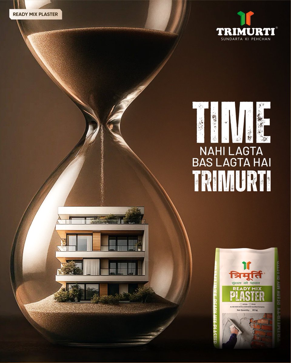 Trimurtiproduc's tweet image. Smooth finish with Zero hassle. Trimurti ready mix plaster not just saves time it delivers perfection in less time! 

[ TrimurtiProducts ReadyMixPlaster SmartConstruction TimeSaver SmoothFinish ]