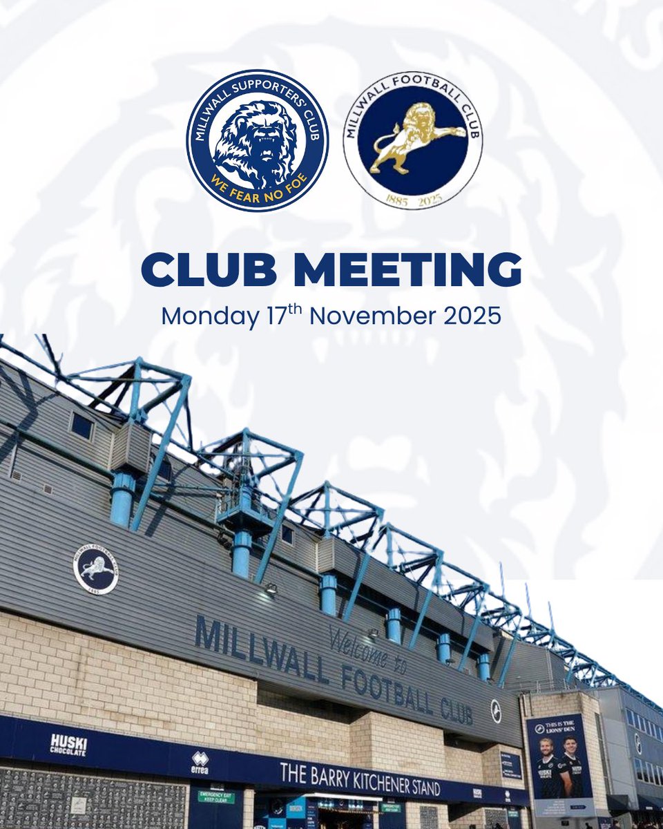 TheMillwallFans's tweet image. This coming Monday (17th Nov), we will have our first meeting of the season with the club to discuss matters concerning the fan experience for both home and away matches.

The feedback from our fan survey will be brought to the club&apos;s attention.