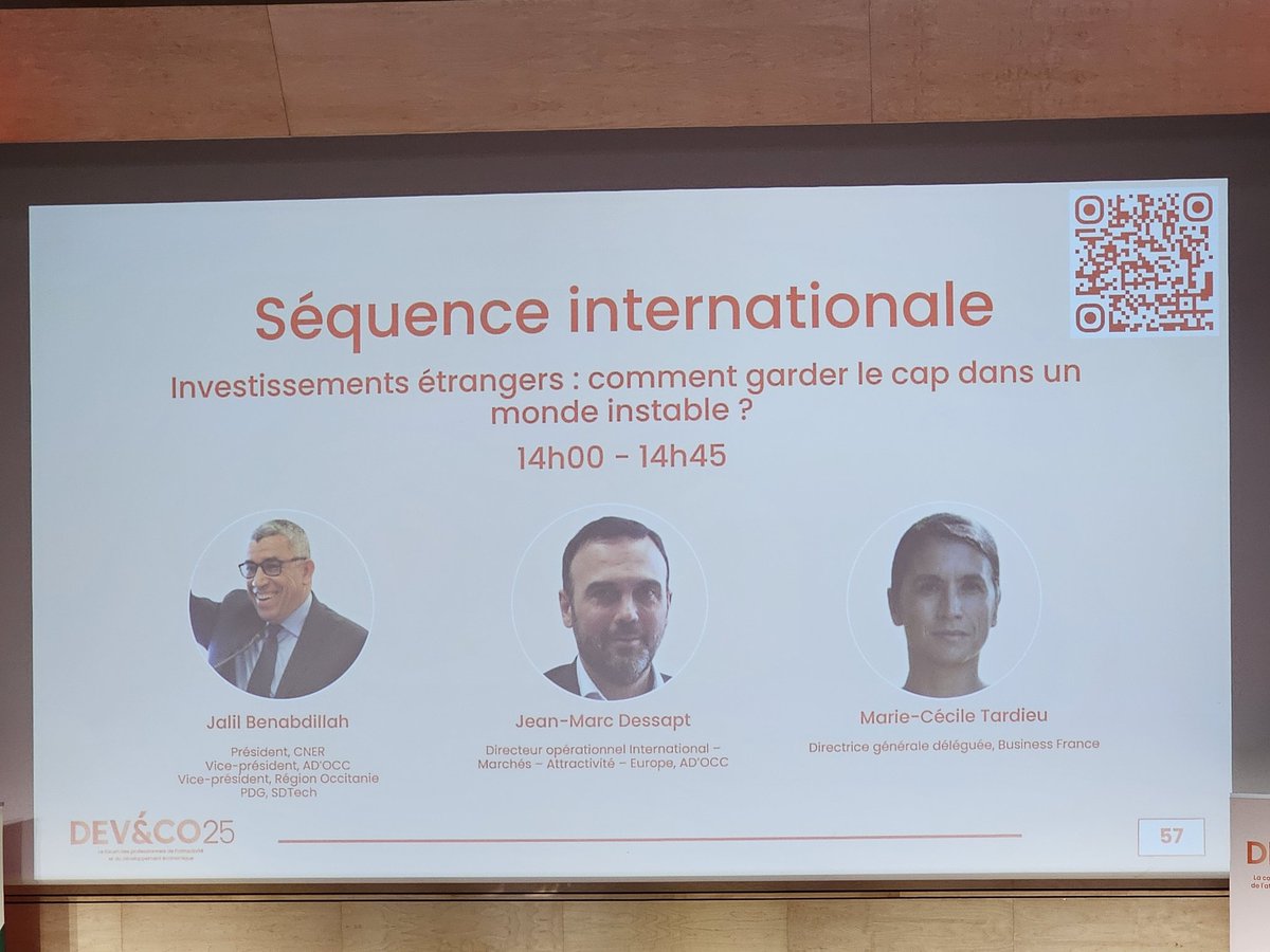 #valdoise / #iledefrance / #ChooseIDF / #cner / #DevCo2025 / #Ceevo95 : Participation du CEEVO à la séquence "Investissements internationaux : Comment garder le cap dans un monde instable ?"
au Forum Dev&amp;Co 2025 organisé par le CNER à Montpellier - forum-deveco.fr