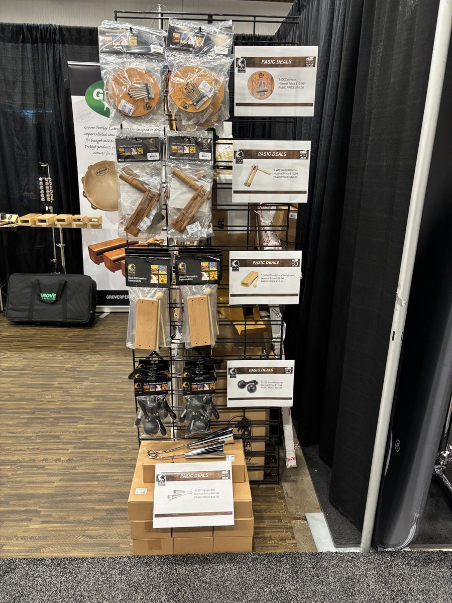 GroverProPerc's tweet image. It’s PASIC 2025, visit us at our booth #1103 

#groverpropercussion #pasic #booth1103 #concertpercussion #groverprotégé #tambourine