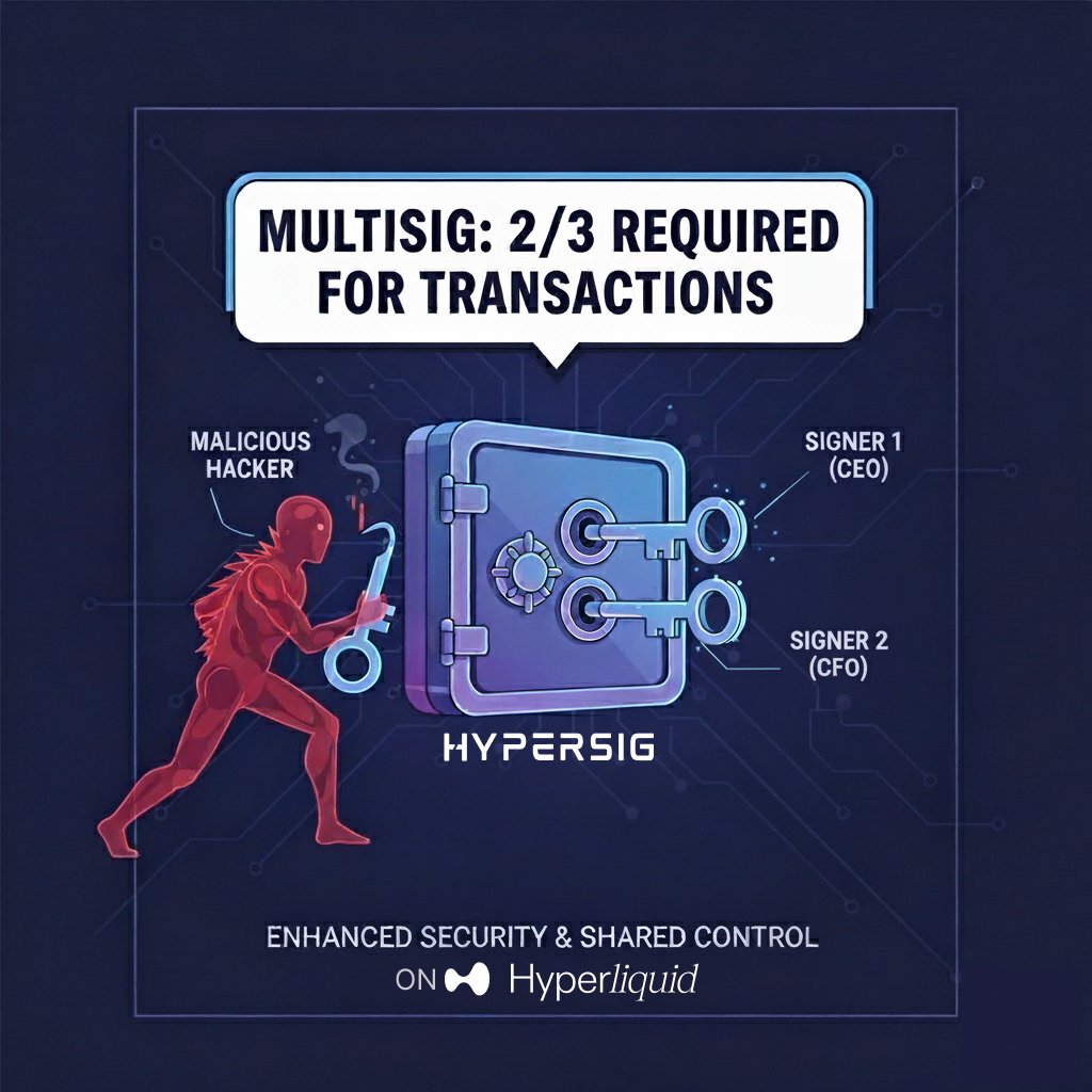Every year, countless crypto fortunes are lost in an instant, all it takes is one compromised private key. 

It's a terrifying reality for any holder.  But what if you could protect yourself better? 

Using multisigs on Hyperliquid, even if one of your keys falls into the wrong