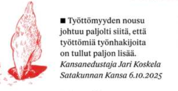 Kyllä persu tietää, mistä työttömyys johtuu.