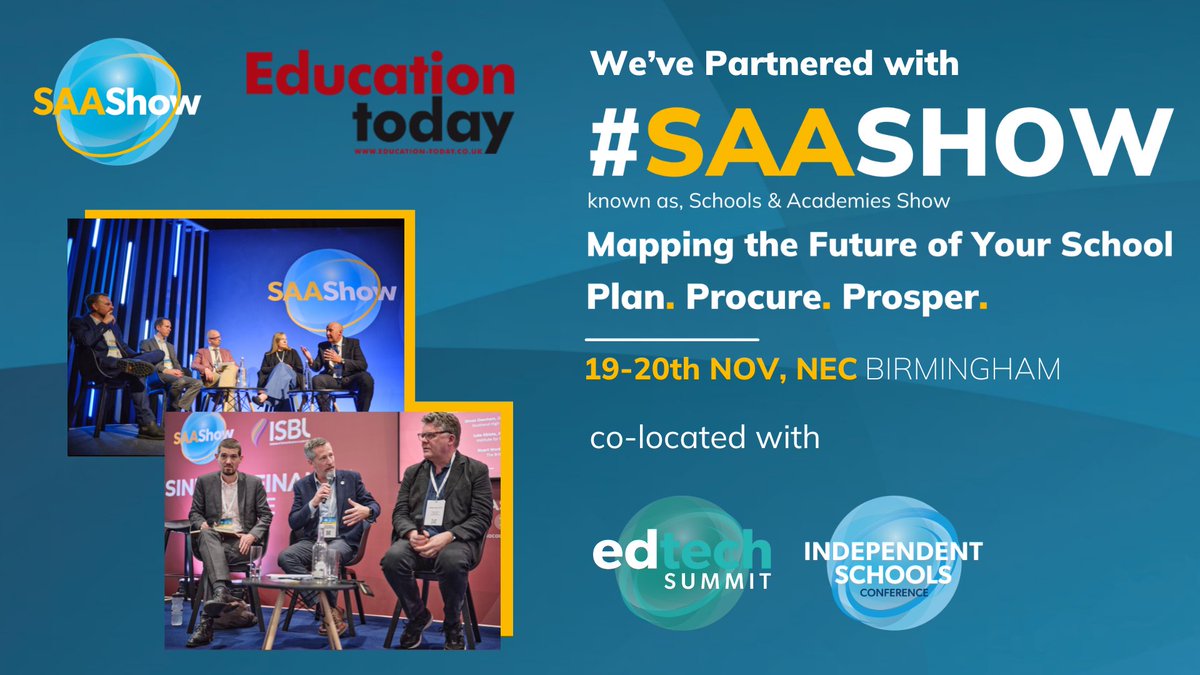With 200+ exhibitors and thousands of school leaders under one roof, the Schools &amp; Academies Show Birmingham is the go-to event to find solutions, share ideas, and build partnerships that drive real impact.

Register for free now: hubs.la/Q03r-qFb0 

#SAAShow <a href="/SAA_Show/">Schools & Academies Show</a>