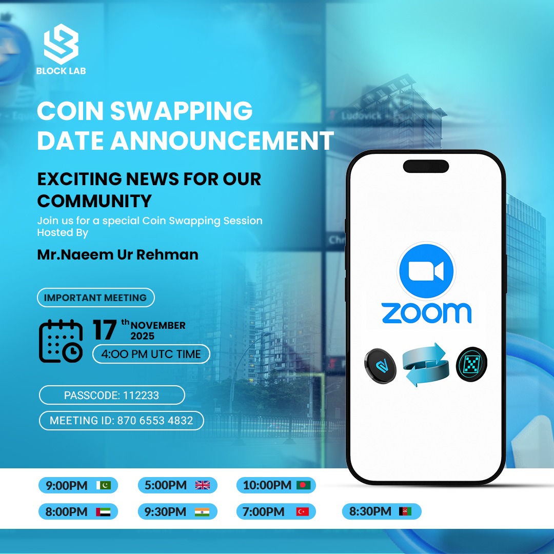 Blocklabtech's tweet image. Join us for the upcoming Zoom meeting on 17 November!
Time:
04:00PM UTC

08:00 𝐏𝐌 Dubai 🇦🇪
08:30 PM Afghanistan 🇦🇫
09:00 𝐏𝐌 Pakistan 🇵🇰
09:30 𝐏𝐌 India 🇮🇳
05:00 𝐏𝐌 UK 🇬🇧
07:00 PM Turkey🇹🇷
Join Zoom Meeting
us06web.zoom.us/j/87065534832?…
Meeting ID: 870 6553 4832
Passcode: 112233