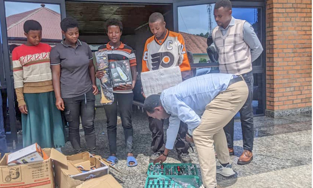 soscvrwanda's tweet image. SOS Children’s Villages in #Rwanda through Seruka Project has distributed #toolkits to young people who successfully completed six-month Technical and Vocational Education and Training #TVET programs in @MusanzeDistrict .