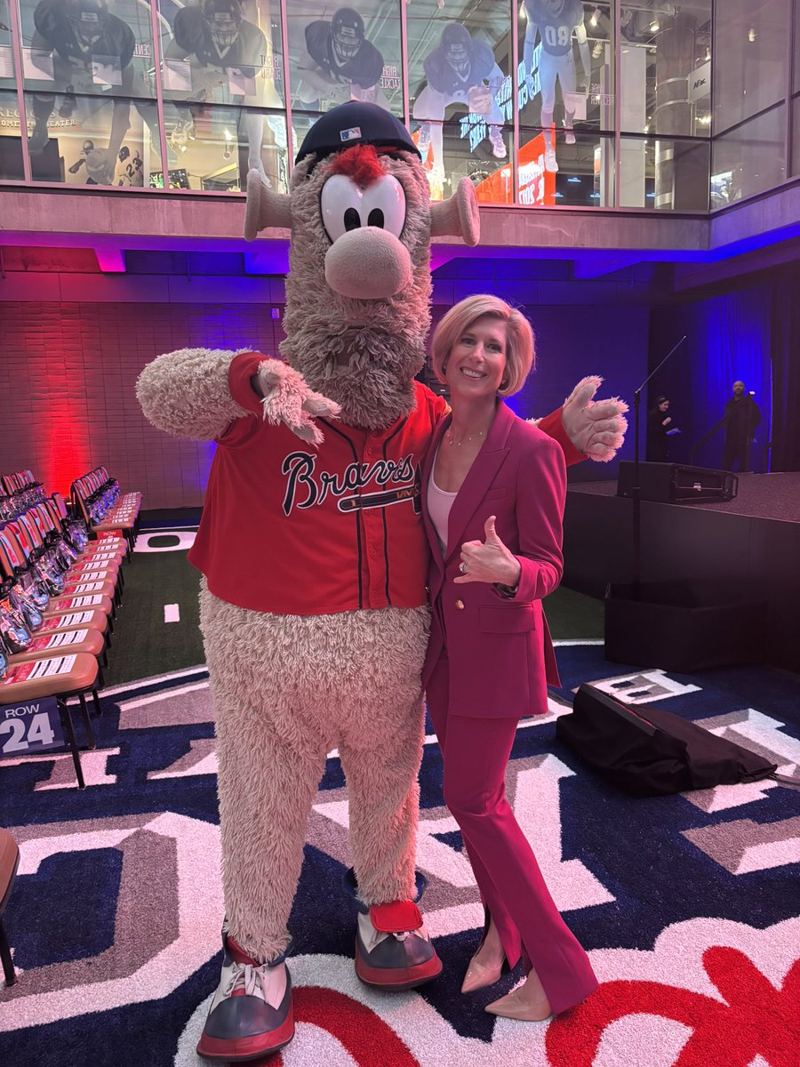 .<a href="/BlooperBraves/">Blooper</a> working hard for the city and celebrating the power of sports this morning with <a href="/atlchamber/">Metro ATL Chamber</a> President and CEO <a href="/KatieBizU/">Katie Kirkpatrick</a> 🫡