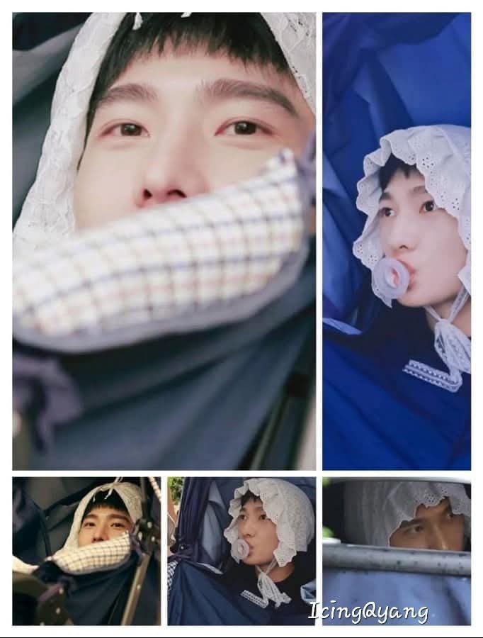 icingquinyang2's tweet photo. #comedicgold #YangYang杨洋 enjoyed this segment of Big brother vitality #theirresistibles where he played a baby in a carriage. He almost got away with it but got caught. He shared two pix on his #weibo. #adorkable. Love that pacifier he's sucking on. #ThrowbackThursdayPic https://t.co/kT35AF6A2R