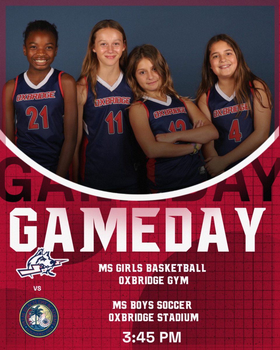 GoOxbridge's tweet photo. Middle school has a double header at home today facing off against Palm Beach Day Academy. See you at 3:45 PM!
#LetsGoThunderWolves https://t.co/Zkw78sszAj