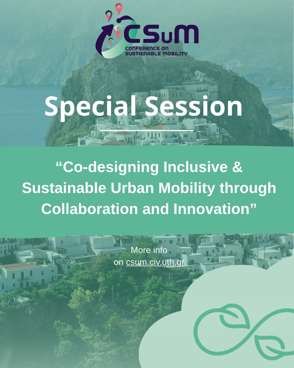 csum_conference's tweet photo. CSUM2026 Special Session

Co-designing Inclusive &amp; Sustainable Urban Mobility

Discover how ELABORATOR is reshaping urban mobility across Europe.

https://t.co/5aMhh33UX2

#CSUM2026 
#UrbanMobility #ELABORATOR #SustainableTransport #SmartCities #CoCreation #HorizonEurope https://t.co/SLHbuClE1p