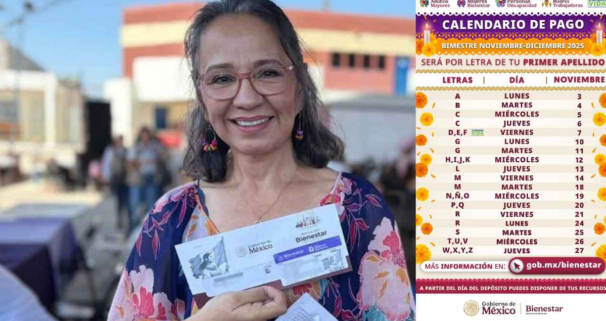 VoxPopuliNoti's tweet image. ¿Qué beneficiarias de la Pensión Mujeres Bienestar recibirán el pago el jueves 13 y viernes 14 de noviembre?

La entrega de recursos para noviembre y diciembre está organizada por la inicial del apellido paterno
voxpopulinoticias.com.mx/2025/11/que-be…
#PensiónMujeresBienestar #ProgramasBienestar