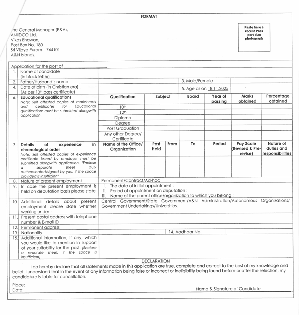 Engagement of Superintending Engineer/Executive Engineer through Walk-in Interview | ANIIDCO

Walk-in interview will be conducted for engagement of Superintending Engineer/Executive Engineer in ANIIDCO on 18th November, 2025 (Tuesday) at 04:00 PM in Conference Hall, ANIIDCO,
