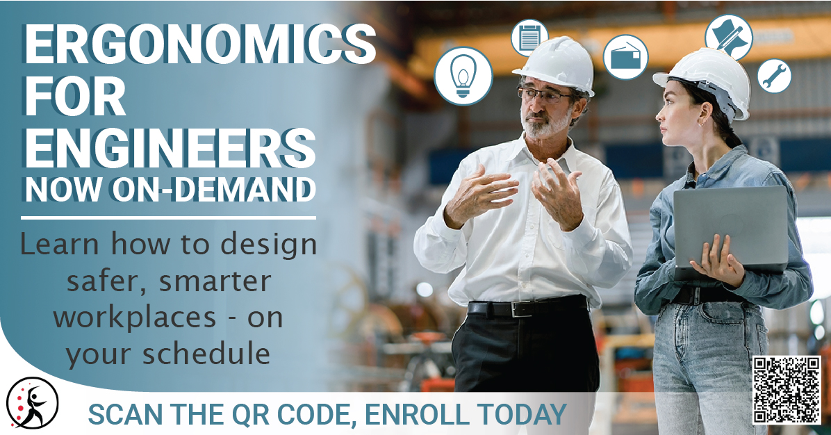 TheErgoCenter's tweet image. Use code E4EDDEAL before 12/31/25 and receive $200 off! Earn valuable PDHs and take up to one year to complete the course. An engineering design checklist and resource guide are included with your registration. Learn more: lnkd.in/gsWxX7Nj
#ergonomics #engineeringdesign