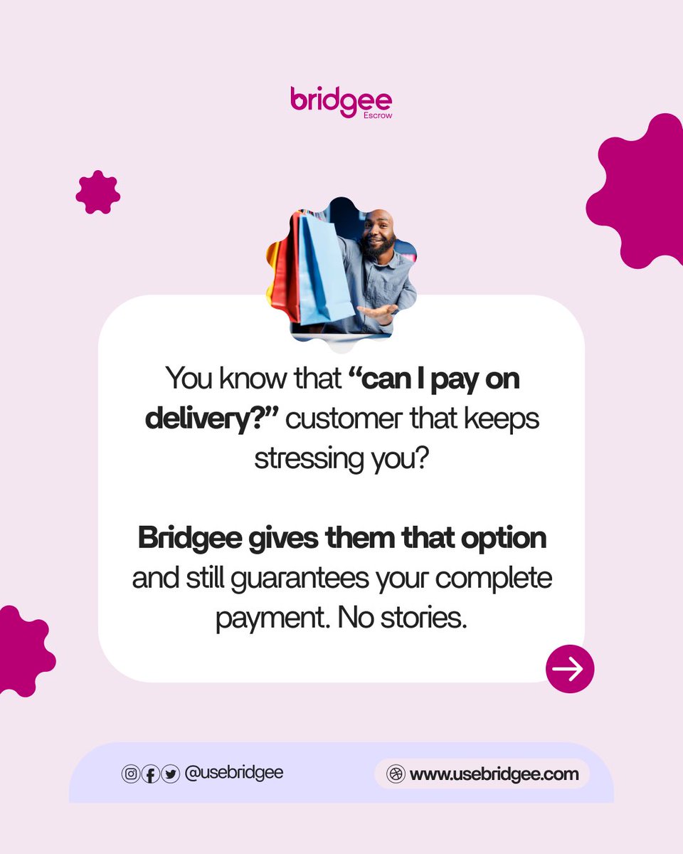 usebridgee's tweet image. Bridgee wasn’t just made with customers in mind; sellers were our top priority too. 

And no one has to get the shorter end of the stick cause every deal is secured with Bridge.
#bridgee #safetransaction #onlineshoping #pilotphase