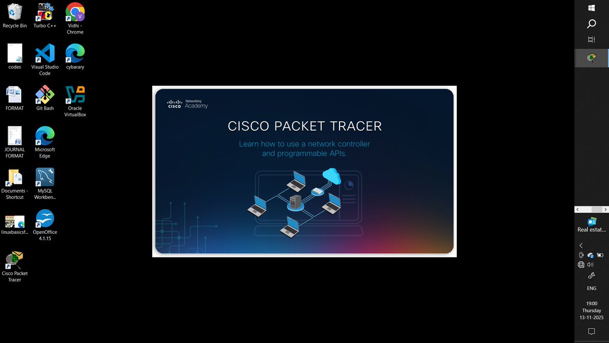 v1d239root's tweet image. #CyberSecurity  Beginner
 November (13/30)
Didn&apos;t do anything for 3 days cuz exams are still on going (wth)

Started another course of getting started with packet tracer of Cisco.
- only installed and completed 1st module haven&apos;t done any hands on yet.