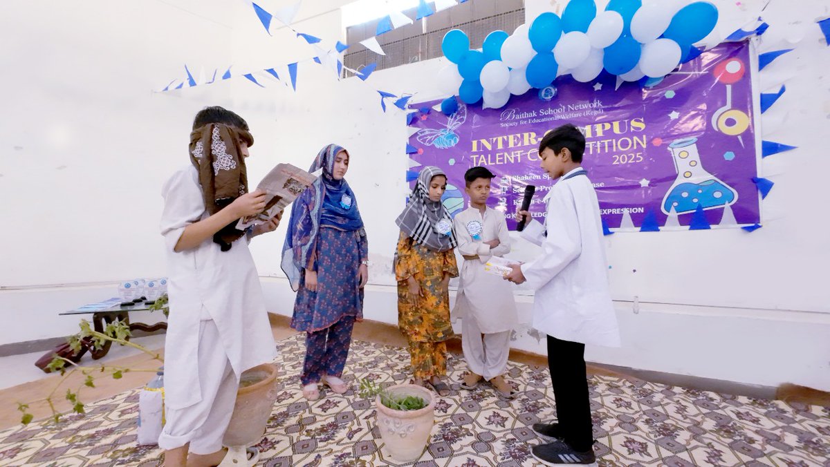 BaithakSchools's tweet photo. Gharbi Shine Inter-Campus Talent Competitions! 
Baithak students showcased creativity, confidence, and knowledge through inspiring performances. Ms. Huma Kaleem, Vice President, encouraged and motivated all participants. ✨

#BaithakSchoolNetwork #GharbiCluster #StudentTalent https://t.co/tSG7KhYffF