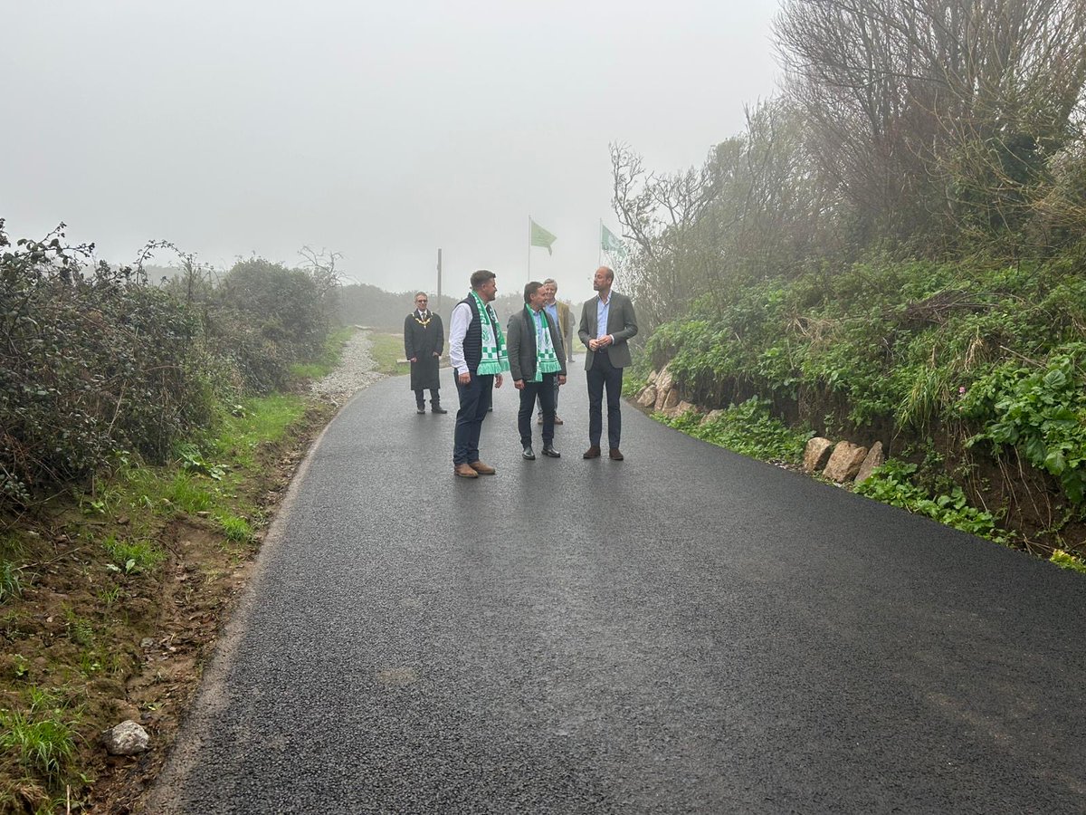 itvwestcountry's tweet photo. Prince William is visiting the Duchy today. The Duke of Cornwall is opening a new access road for Mousehole Association Football Club (AFC).

The local football club outside Penzance previously suffered from a 'pothole-ridden' lane leading to their club. 

This new road has transformed access to Mousehole AFC, creating new opportunities for sport, community events, and reducing congestion in the local village of Paul.