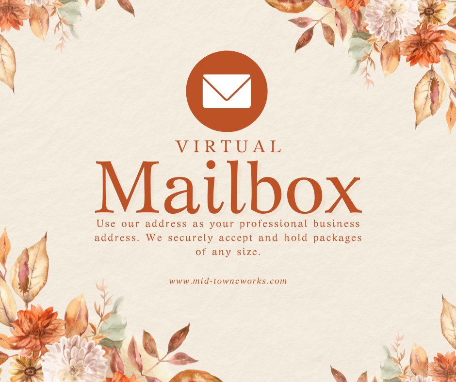 midtowneworks's tweet image. Need a professional address without the office? 🏢 Get a Virtual Mailbox at MTW! Use our premium business address as your own, and we&apos;ll handle all your mail. It&apos;s the simple, secure way to look professional. Sign up today! #VirtualMailbox #BusinessAddress #RemoteBusiness