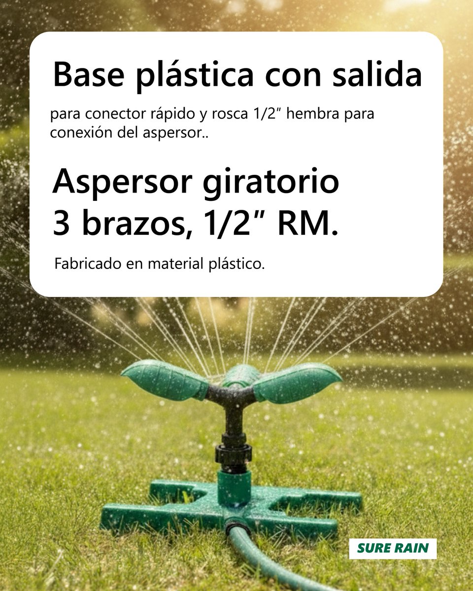 SureRain's tweet image. 🌱💧 En Sure Rain contamos con una línea de productos para el hogar: mangueras, aspersores, lanzas y accesorios pensados para el riego de jardines y espacios verdes.

👉 Somos mayoristas de insumos para riego y agua.