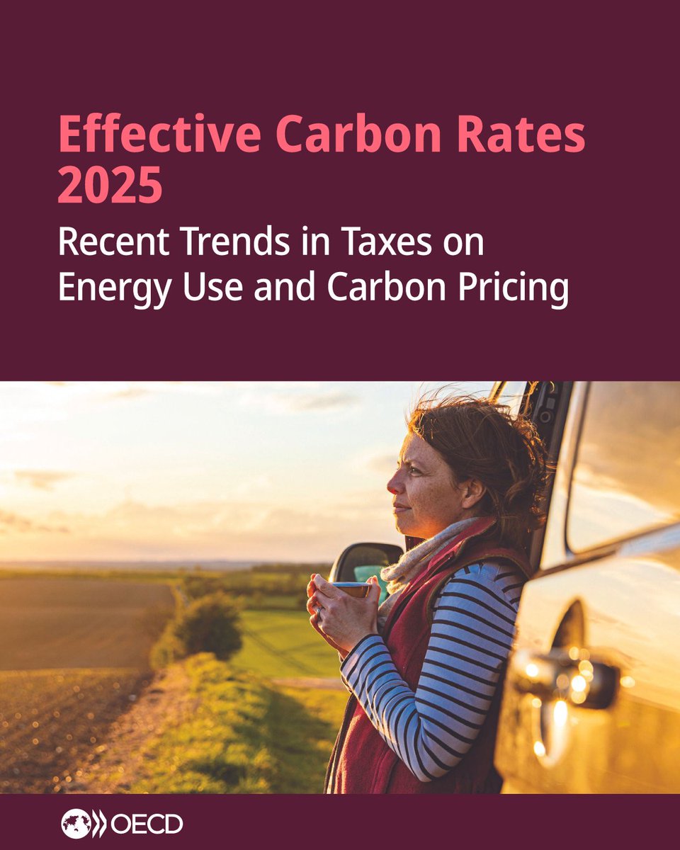 OECDtax's tweet image. In 2023, 27% of GHG emissions in 79 countries were priced through a carbon tax or emissions trading system, up from 15% in 2018. Carbon pricing design choices are adapting to evolving policy goals.

Explore #ECR key data &amp;amp; trends➡️ oe.cd/ecr2025

#OECDatCOP30