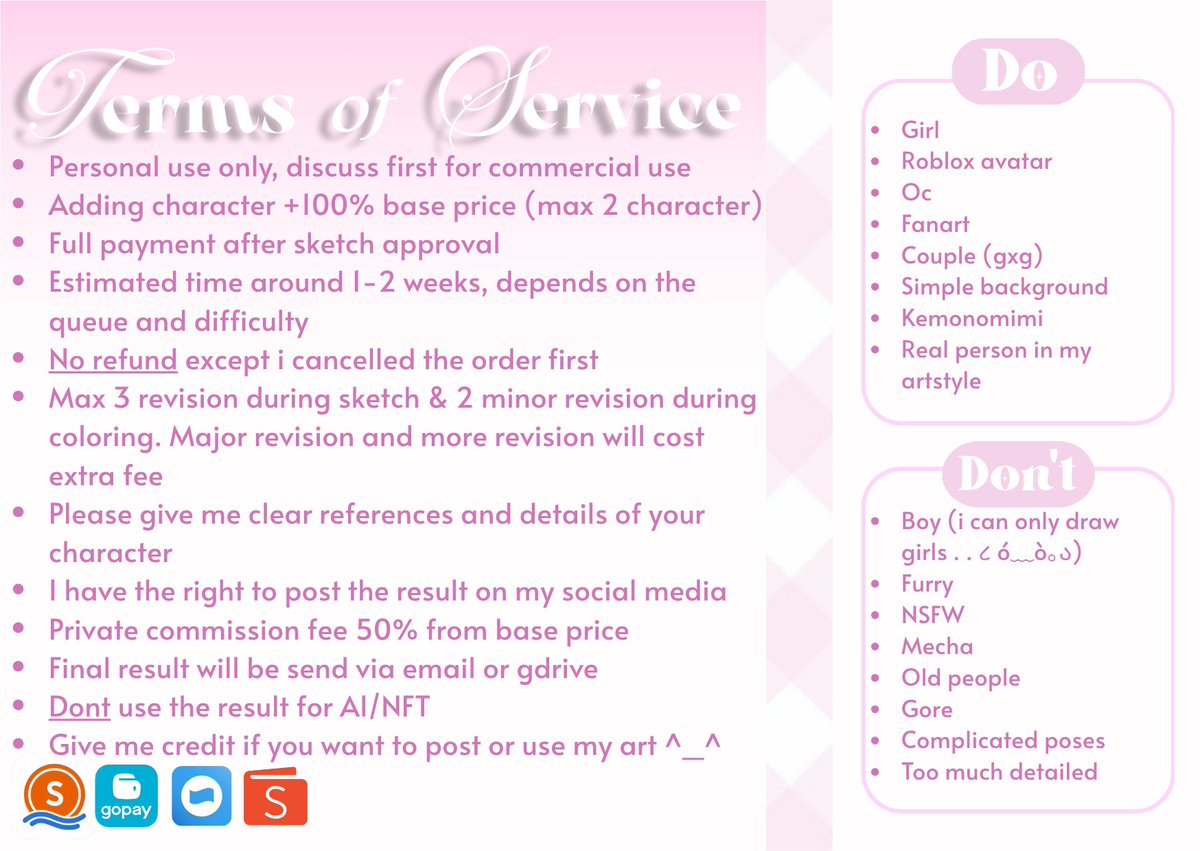 𐙚₊˚OPEN COMMISSION 🍀
꒰ ♡ + ↻ are very very appreciated! ꒱

hemloo! aku open commission buat lokal only nii. buat yang tertarik atau mau tanya tanya bolee langsung DM aku aja ia gusy >__<
thank uu 💗
#artidn #zonakaryaid #artistindonesia #zonauang