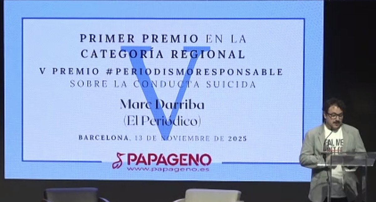 <a href="/PeriodistasAND/">CPPA</a> <a href="/PeriodistasGR/">Asociación de Periodistas de Granada</a> <a href="/apcantabria/">Asociación de Periodistas de Cantabria (APC)</a> <a href="/Periodistascant/">Colegio de Periodistas de Cantabria</a> <a href="/aprensamalaga/">Asociación de la Prensa de Málaga</a> <a href="/PeriodistasAst/">Periodistas Asturias</a> <a href="/periodistascyl/">Colegio de Periodistas CyL</a> <a href="/apv_valladolid/">Asociación de la Prensa de Valladolid</a> <a href="/MartaCarmonaOs/">Marta Carmona</a> <a href="/javierpadillab/">Javier Padilla</a> <a href="/GuilleCordoba97/">Guille</a> <a href="/Daniel_JLV/">Daniel J. López Vega</a> <a href="/TeranNuria/">Nuria Teran</a> <a href="/danielloviphoto/">Daniel Lovi</a> <a href="/EASPsalud/">Escuela Andaluza SP</a> <a href="/marinoaguilera/">Marino Aguilera 🇪🇺</a> <a href="/periodismo_XXI/">Periodismo XXI</a> <a href="/periodistia/">Maria Miret</a> <a href="/psicourgencias/">Pedro Martín-Barrajón (Prevención del Suicidio)</a> <a href="/SafewardsBCN/">Safewards Barcelona</a> <a href="/MariadeQuesada/">María de Quesada</a> <a href="/Osfragon/">Óscar Fraile</a> <a href="/sanidadgob/">Ministerio de Sanidad</a> <a href="/oscar_puente_/">Óscar Puente</a> <a href="/jadesantiagovll/">jadesantiago</a> <a href="/saludmentalcyl/">Salud Mental CyL</a> <a href="/AUGC_CyL/">AUGC Castilla y León</a> <a href="/112cyl/">112 Castilla y León</a> <a href="/cyltv/">CyLTV</a> <a href="/JuventudCYL/">Juventud CYL</a> <a href="/noticiascyl/">El Español- Noticias de CyL</a> <a href="/Cortes_CYL/">Cortes de Castilla y León</a> <a href="/merce_ros/">Mercè Ros</a> <a href="/CMM_es/">Castilla-La Mancha Media</a> <a href="/CMM_noticias/">Noticias CMM</a> <a href="/AHUERTASBAILEN/">Amparo Huertas Bailén</a> <a href="/gencaticUV/">GenCaTIC UV</a> <a href="/MariscalvsBulos/">Ricardo Mariscal consultor y comunicador</a> <a href="/javituits/">Javier Alonso García</a> <a href="/CojoInstitute/">Instituto de Periodismo Constructivo</a> Primer Premio 🏆 en la Categoria Regional para <a href="/MarcDarriba/">Marc Darriba 🏳️‍🌈 🍉</a> 
Los presos que viven en las cárceles son uno de los colectivos más vulnerables y con mayor riesgo de suicidio.

Analiza la soledad, el cumplimiento de los protocolos, en el entorno delicado

x.com/EsPapageno/sta…