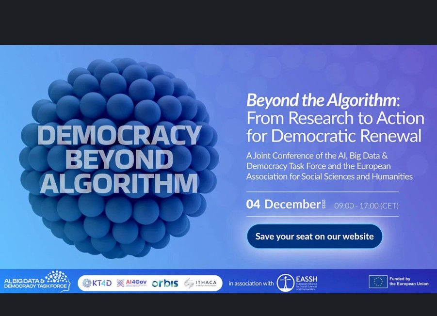 Ai4Deliberation's tweet image. Excited to join the “Beyond the Algorithm” Final Event in Brussels on Dec 4 — exploring how AI and digital innovation can strengthen democracy and civic participation.
🔗 Join online: kt4democracy.eu/form/taskforce…
#AI4Deliberation #DigitalDemocracy #HorizonEurope #AIBigDataDemocracy