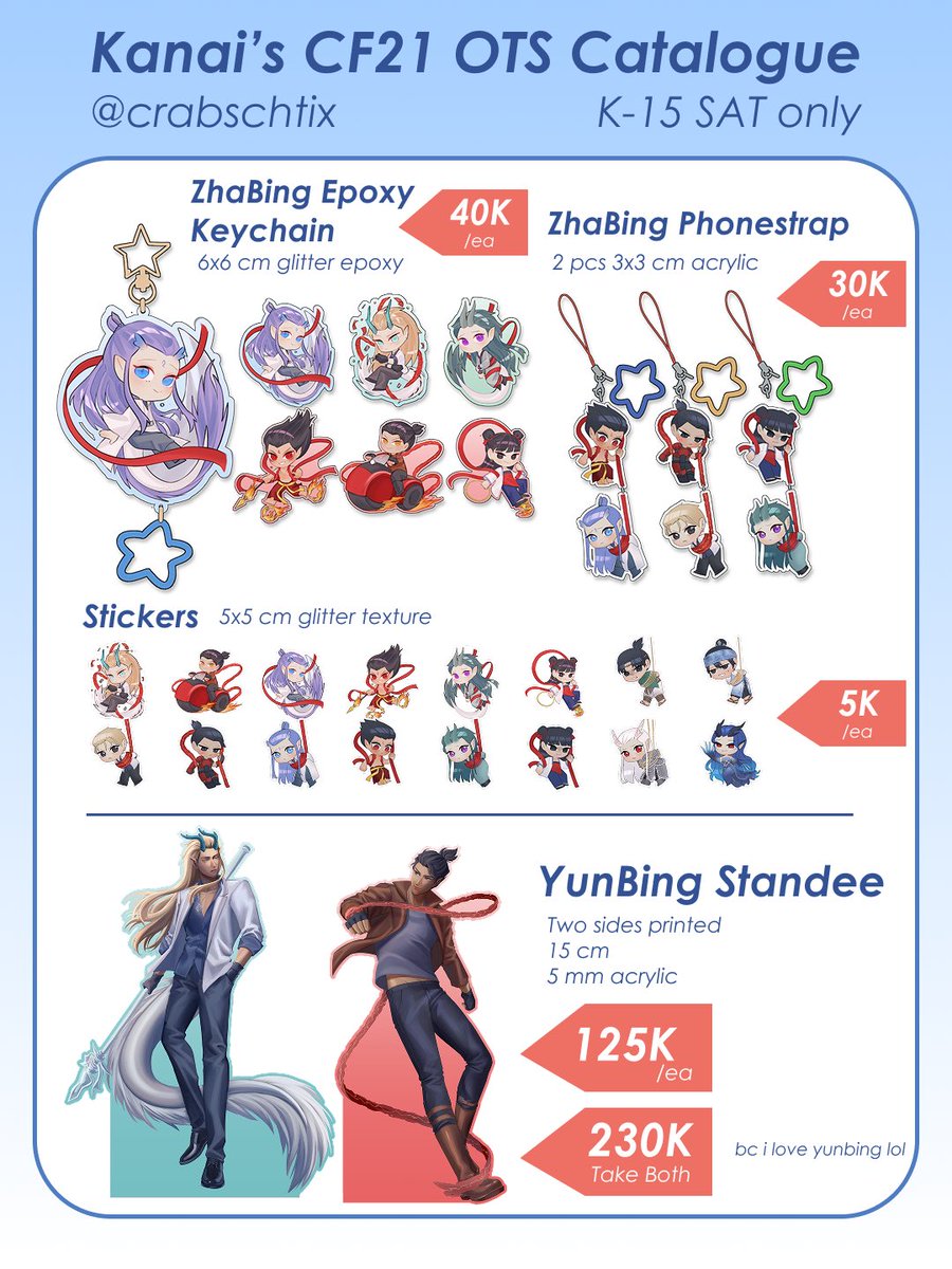 crabschtix's tweet photo. [💜 &amp; 🔁 are appreciated!]

Hii! here is my #CF21 OTS catalogue

📍DAY 1/SAT ONLY 
📌Warung Papi - K-15
🌟 : Nezha, Nezha Reborn, Yang Jian
🪷 Trade available! A6 Yunbing print 😼

#Comifuro21 #CF21Catalog #Oubing #Yunbing https://t.co/xBltdQQnfp