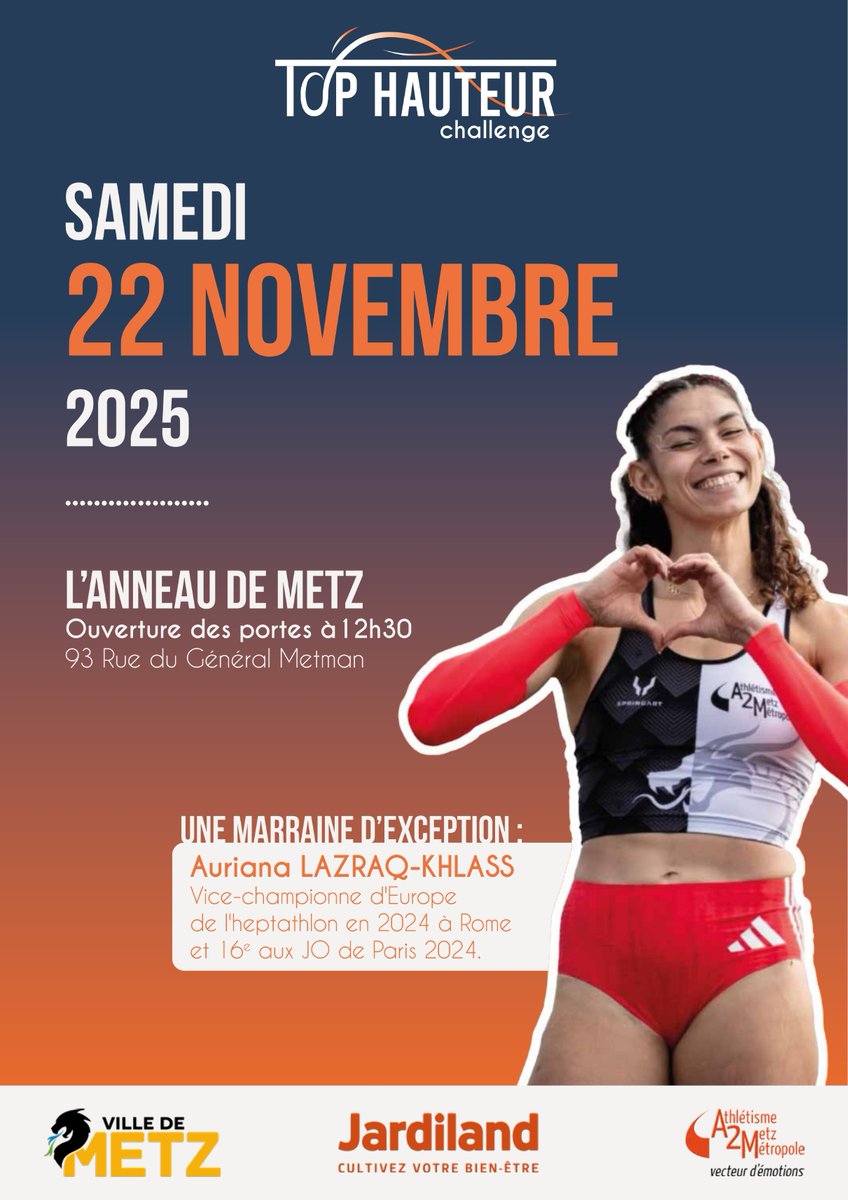 VilledeMetz's tweet image. L’Anneau accueillera la première étape du Top Hauteur Challenge, le tout premier circuit national dédié exclusivement au saut en hauteur en France !