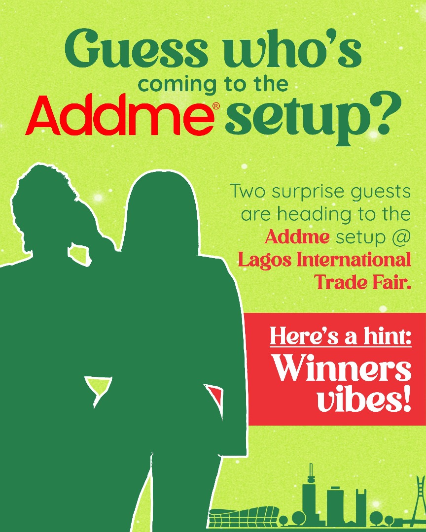 addmenigeria's tweet image. Big surprises loading at the Addme booth, this lagos international trade fair.

Two special guests are pulling up with winners energy and so much vibes!

Any guesses who? drop your answers below

#Addme #lagosinternationaltradefair #Addmeforthethingsyouluv