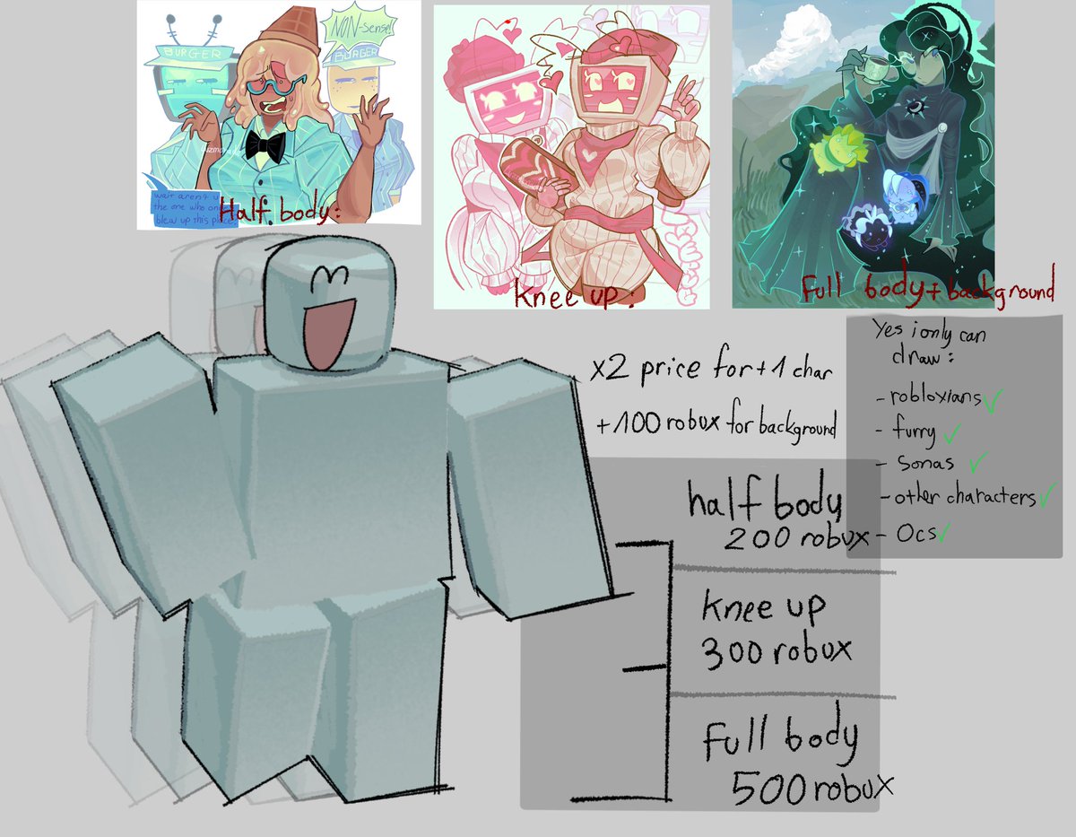 COMMISSION OPENED
(Dm me for more information and request)
First time open comm here
Slot [0/5]
No i won't do: heavy gore, nsfw, proships
Yes I can do ships/couple but it will double the price. Pls wait patiently while I'm finishing the comm