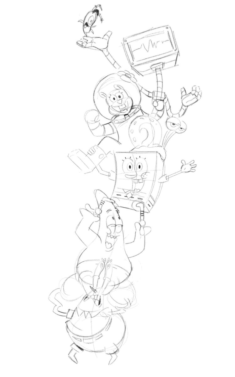 sponge_enjoyer's tweet image. Redrawing the stock art which shall not be named #SpongeBob