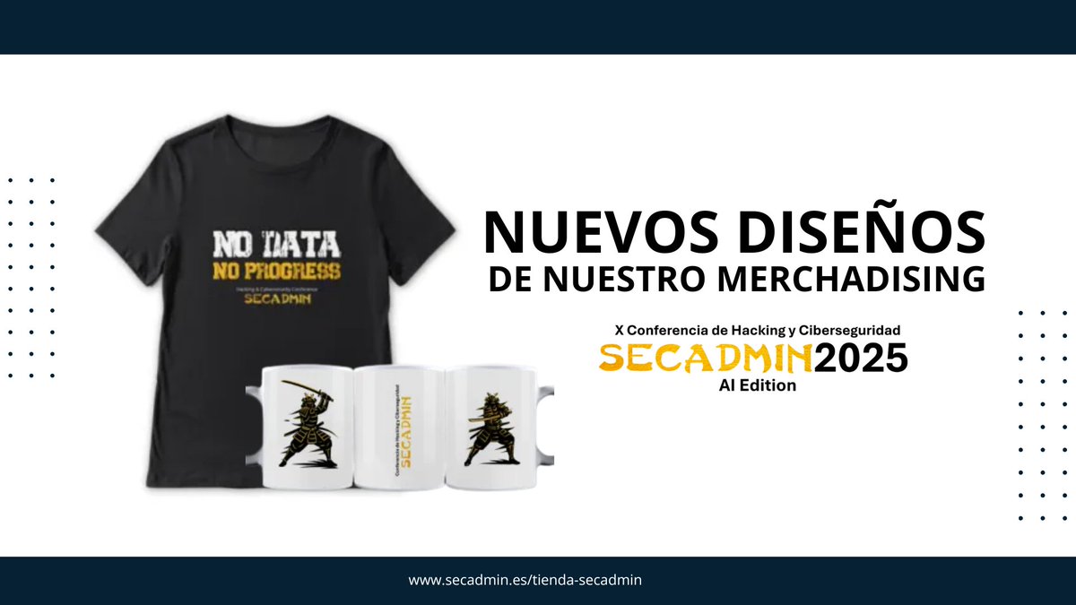 secadm1n's tweet image. 👕☕ ¡Ya puedes hacerte con la camiseta y la taza oficiales de #SecAdmin2025!
Perfectas para venir al congreso… o para sentirte parte del equipo desde casa 😎
🛒 Disponibles en secadmin.es/tienda-secadmi…
#Ciberseguridad #HackingÉtico #EventosTech