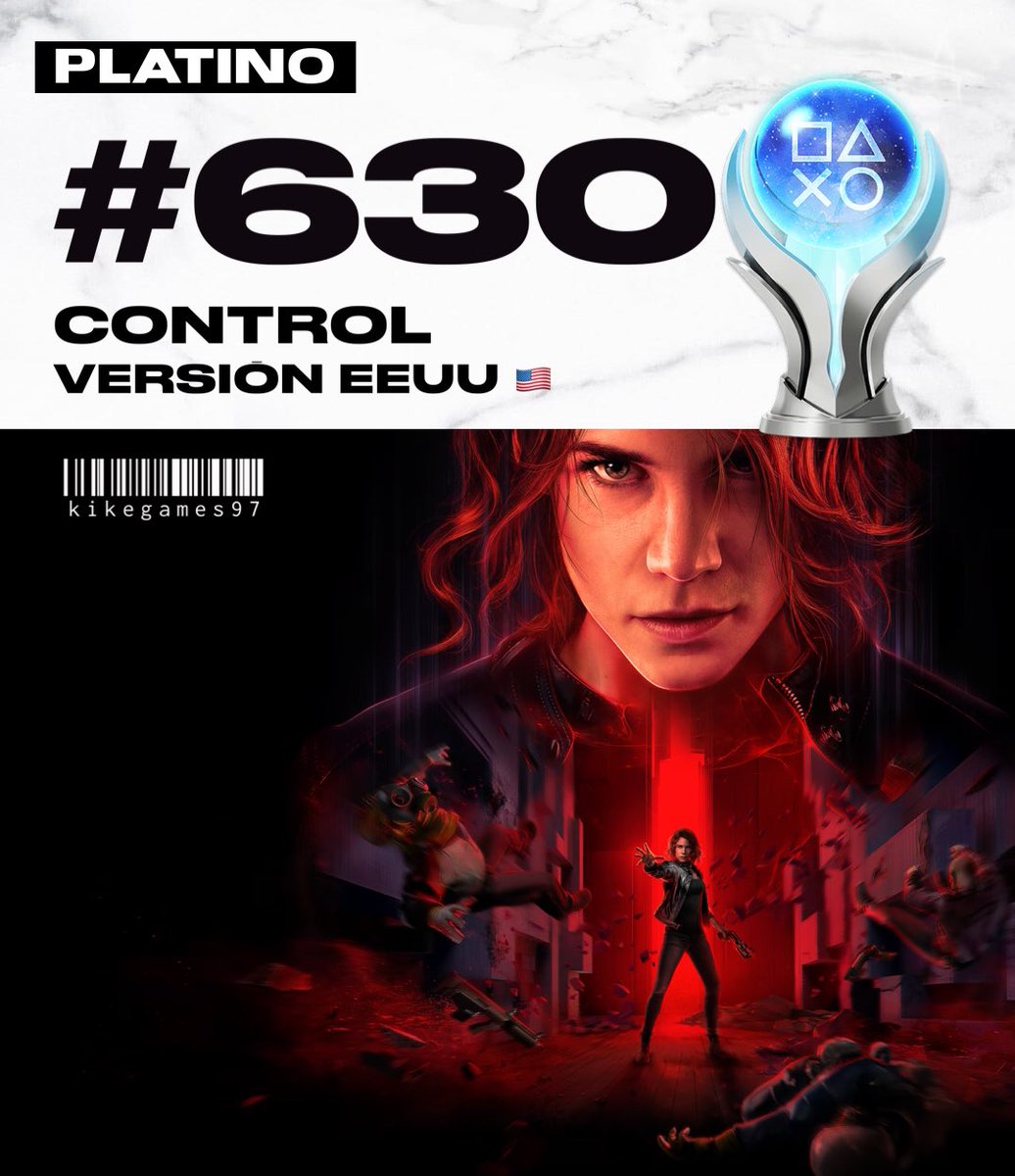 kikegames97's tweet image. PLATINO 🏆 #630
CONTROL: DEFINITIVE EDITION 🗄️📇

Seguimos con las versiones americanas de platinos reviviendo este juegazo.

Deseando que salga su secuela, mientras tanto, la siguiente parada es repetir el gran ALAN WAKE 2

Disponible en @PSPlusES 💙

#PlayStationTrophy
