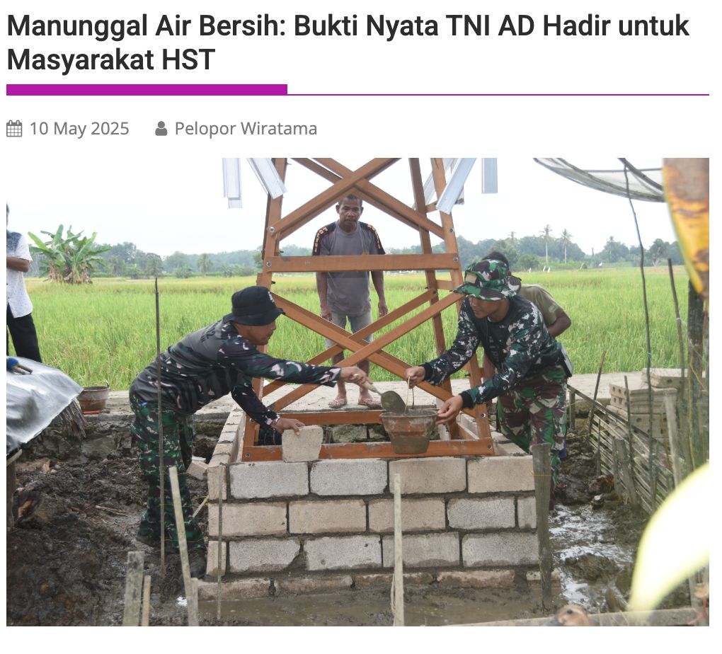 ayukimonaba's tweet photo. Dari hambatan lahir keteguhan. TNI AD membuktikan, tak ada tempat terlalu jauh untuk menghadirkan air bersih bagi rakyat.
Hadir Untuk Rakyat https://t.co/FKWVJJceeP