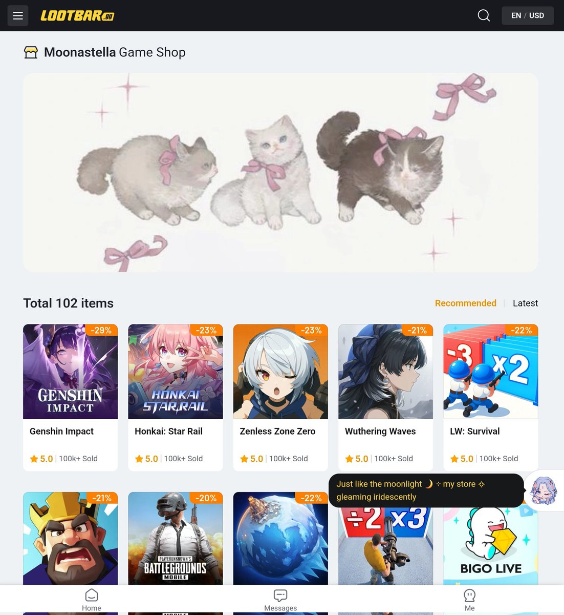 moonastella_'s tweet image. Want to save extra money for any in-game top-ups? You can try Lootbar! I&apos;ve used Lootbar for the last few months and it&apos;s legit, fast, and easy :3

You can use my link to save extra money, support me, and get amazing offers (discount up to 30%!) 🦭
🛍 lootbar.gg/shop/moonastel…