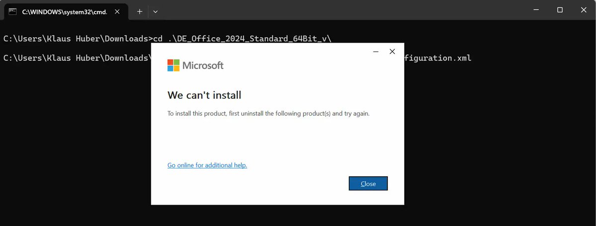 Softwareindust's tweet image. Office 2024 lässt sich nicht installieren?
Fehler: “We can’t install…” 😡
Meist schuld: alte Office-Reste, Registry-Leichen oder Click-to-Run.
🔧 Wir haben die Lösung → kompletter Fix-Guide:
👉 softwareindustrie24.de/blog/we-cant-i…
Schon erlebt? 
#MicrosoftOffice  #Windows11 #gelöst #fehler