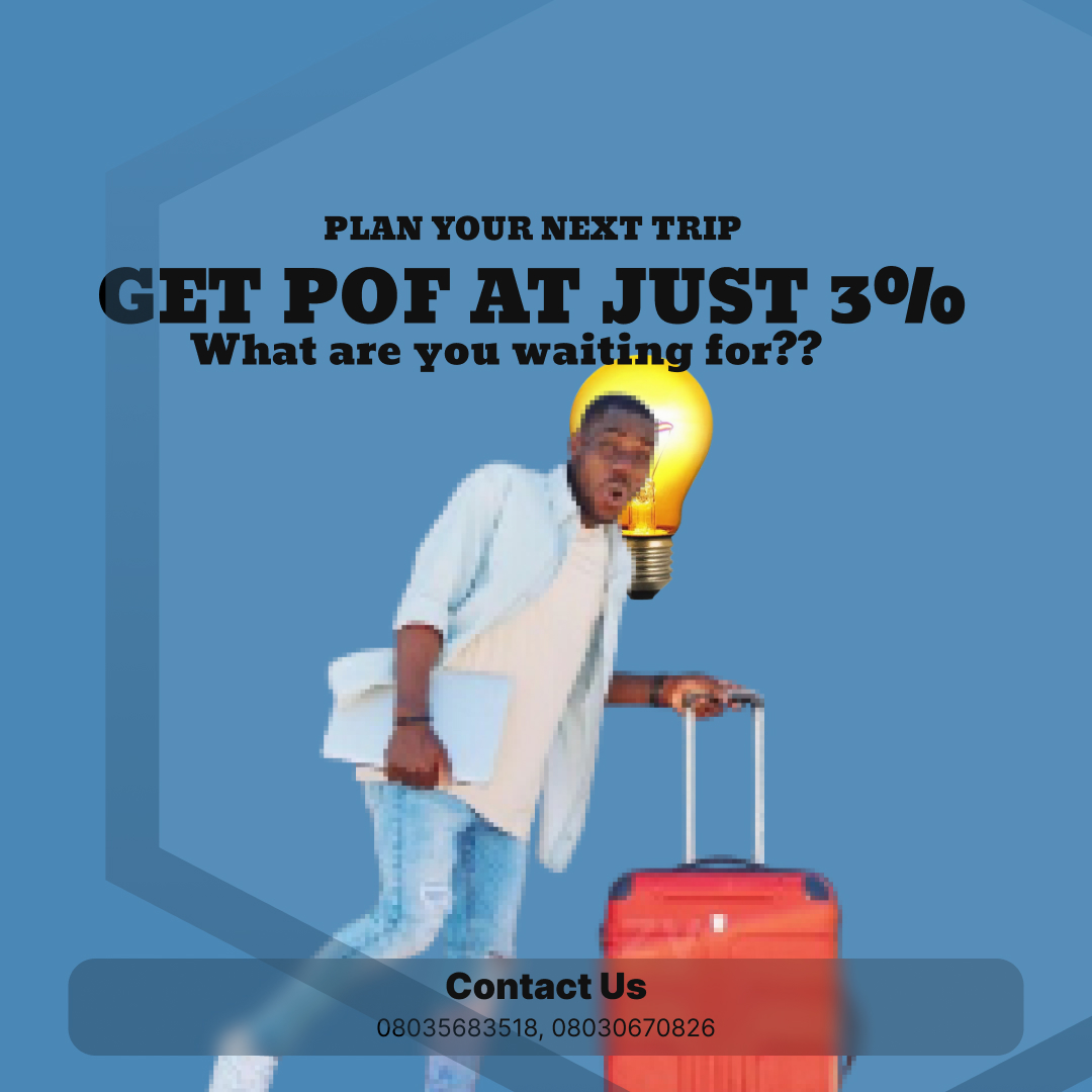 Credicosolution's tweet image. Why wait to explore, when you can plan your trip now with POF at just 3%? 

Yes, you read that right! Plan that business trip, lovers getaway and study adventure,

We&apos;ve got you covered,

Deals this good don’t wait. 

So why should you?

Contact us today for your POF.
#POF