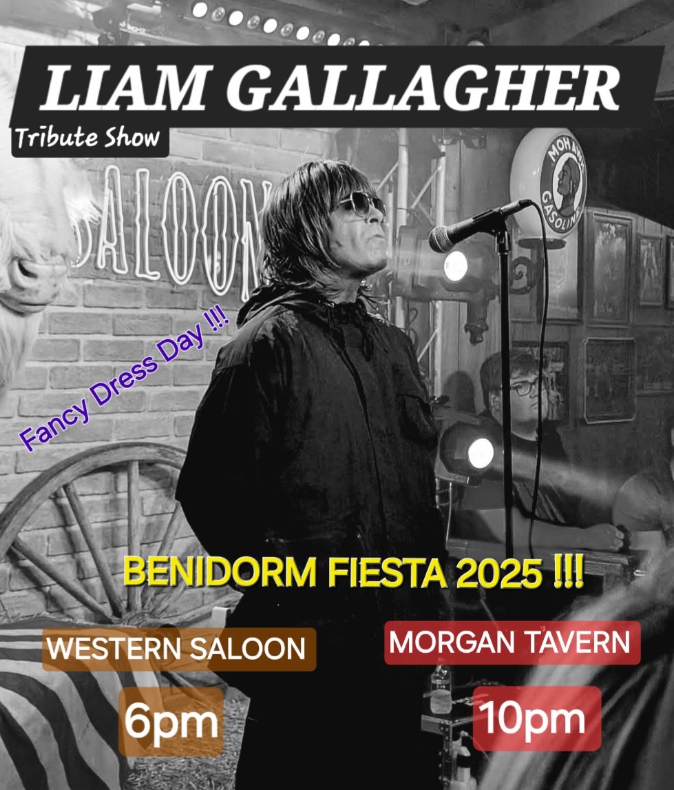 Today's Show's Liam Gallagher Tribute Show Benidorm Fiesta Fancy Dress Day !!
See'ya There Beautiful People 😎🍻🎉 #liamgallagher #oasislive25 #benidorm #fancydress #PartyAnimals