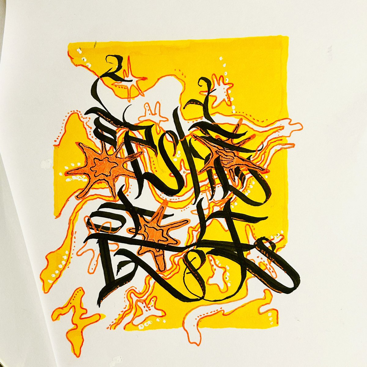 YELLOW__VITAMIN's tweet photo. 久々に文字描いた！記憶喪失です https://t.co/n3wa6YErBF