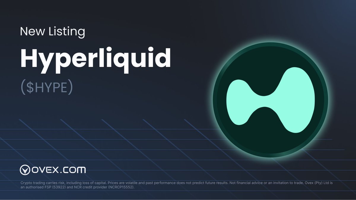 🚨 New Listing Alert: Hyperliquid ($HYPE) is now LIVE on <a href="/OVEXIO/">OVEX</a> 🚨 

$HYPE is the native token of the Hyperliquid L1, a high-performance decentralized exchange featuring a fully on-chain order book designed for CEX-level speed.

Explore the $HYPE on ovex.com today