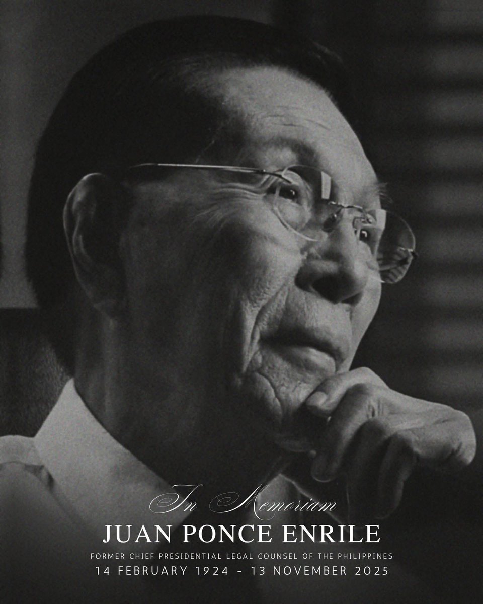 Rest in peace,  Juan Ponce Enrile. 🕊️

Thank you for your service to the nation. May your family find strength and comfort in this difficult time.