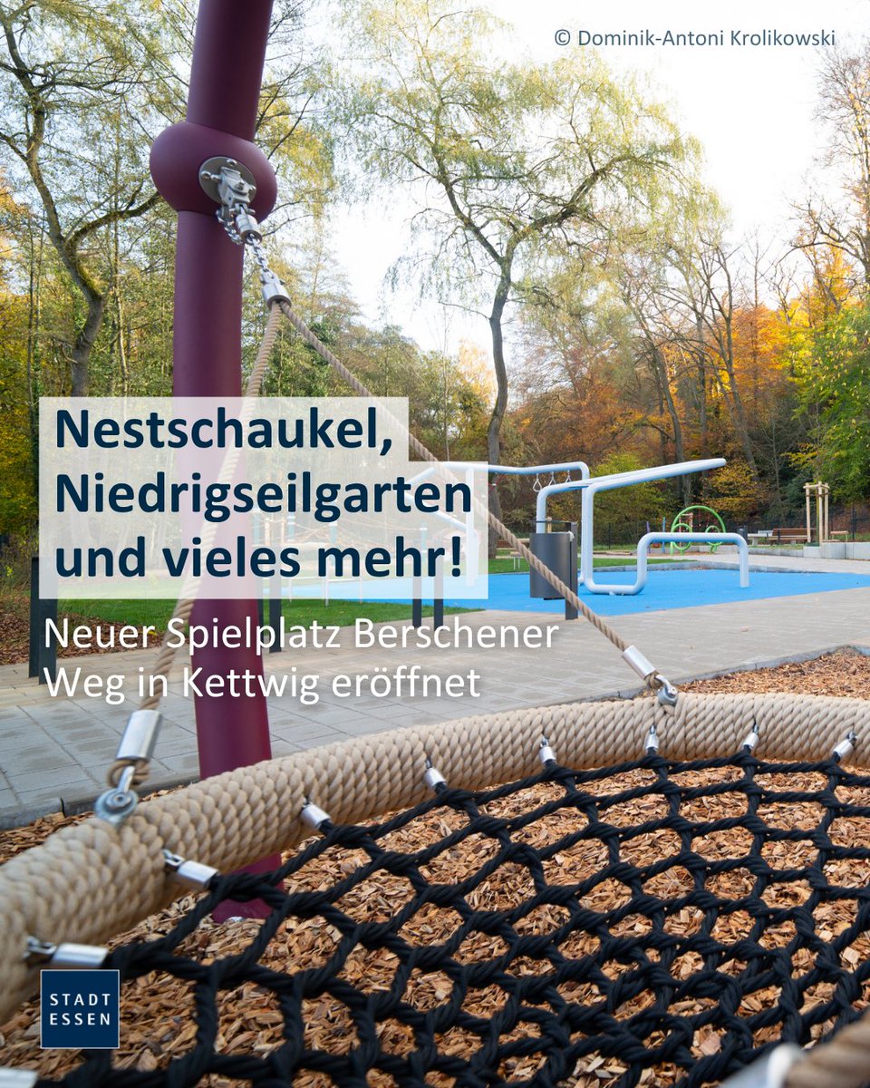 Essen_Ruhr's tweet image. In Kettwig wurde gestern ein neuer Spielplatz eröffnet! 🎉  Am Berschener Weg finden Kinder jeden Alters ihren neuen Lieblingsort.

ℹ️t1p.de/SpielplatzBers…
📸 © Dominik-Antoni Krolikowski

#stadtessen #essenruhr #spielplatz